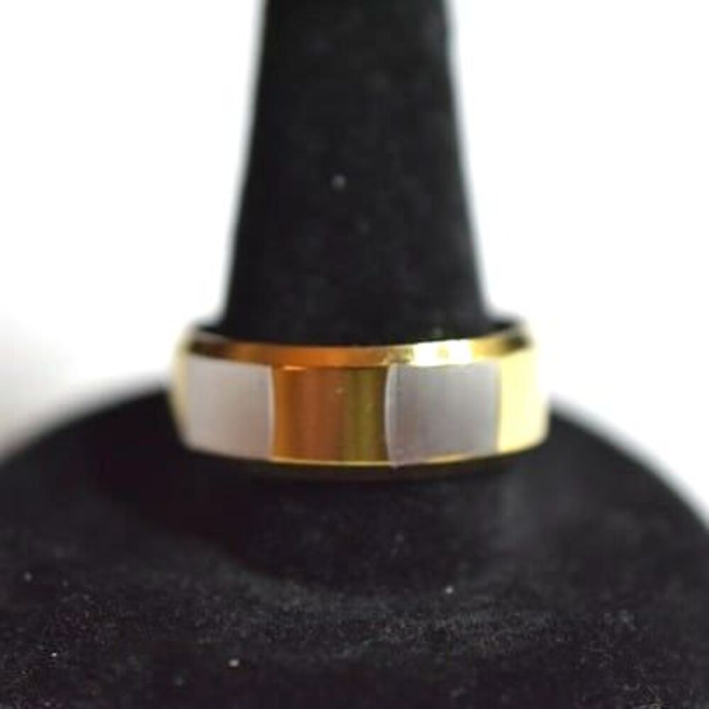 2 Tone Silver/Gold Simple Chic Size 6 Casual Everyday Band Ring